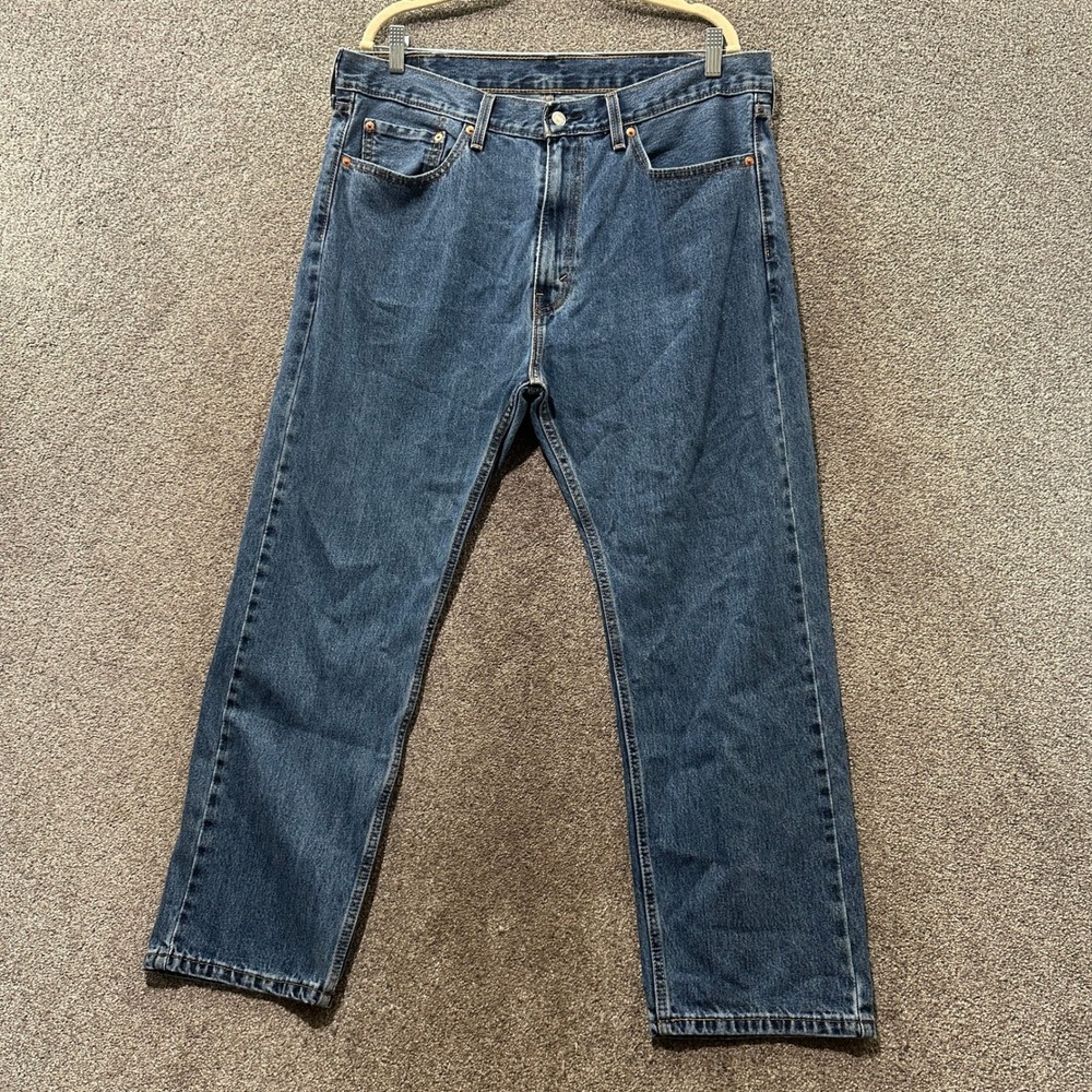 Levis 505 Jeans Regular Fit Straight Leg Mens Medium Wash Blue 38x29 Classic
